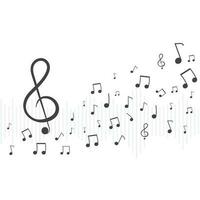 Abstract Musical Background In White And Black Color. vector