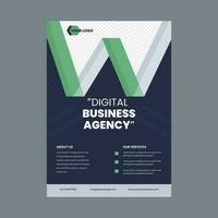 Digital Business Agency Template, Brochure Or Flyer Design With Copy Space. vector