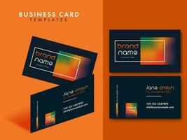 conjunto de moderno editable negocio tarjeta diseño en naranja antecedentes. vector