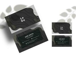 Modern Editable Business Card Templates In Black Color. vector