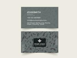 Front And Back Side Of Business Card Design In Gray Color. vector