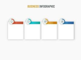 Business Infographic Template Layout With Four Options Icons And Copy Space On White Background. vector