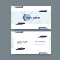 Double-Sides Of Business Or Visiting Card In White Color. vector