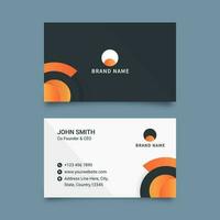 Front And Back Presentation Of Business Card Or Horizontal Template Design. vector