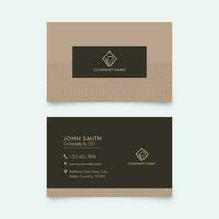 Elegant Business Card Template In Front And Back View. vector