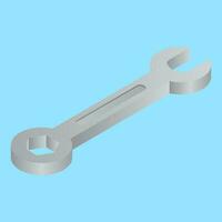 3D illustration of wrench icon in gray color. vector