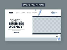 Digital Business Agency Based Landing Page Design With Space For Product On White Background. vector