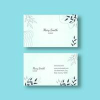 Florist Business Or Visiting Card In Front And Back View. vector