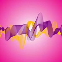 Abstract Wave Movement Over Pink Background. vector