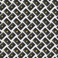Seamless Playing Cards Pattern Background in Golden And Black Color. vector