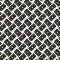 Seamless Playing Cards Pattern Background in Golden And Black Color. vector