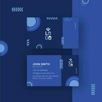 Blue Color Business Card Template In Front And Back View. vector