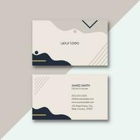 Vector Business Card Template Design In Front And Back View.