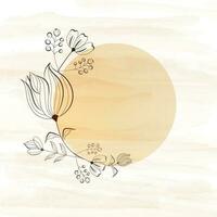 Watercolor Brush Effect Background With Floral And Copy Space. vector