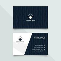 Abstract Business Card Template In Blue And White Color. vector