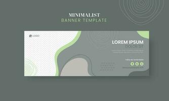 Abstract Minimalist Banner Template Design With Copy Space In Gray And White Color. vector