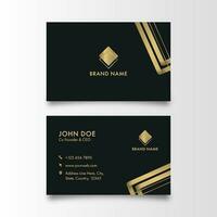 Professional Business Card Template Design In Front And Back Side. vector