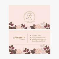 Floral Studio Business Card Design In Front And Back View. vector