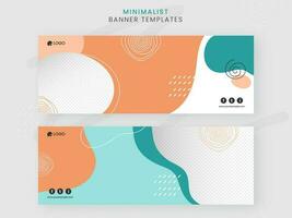 Minimalist Social Media Banner Or Templates With Copy Space In Abstract Style. vector