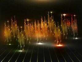 Audio or sound waveform animation with lighting effect for Big Data concept. vector