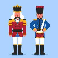 Illustration Of Nutcracker Characters On Blue Background. vector