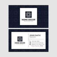 Blue And White Color Professional Business Card Design For Home Decor. vector