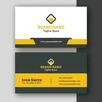 Editable Business Card Or Horizontal Template In Front And Back View. vector