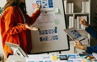 UX UI and Programming development technology. photo