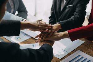 Businesswoman handshake and business people. Successful business handshake concept. photo