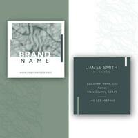 Business Card Post Or Template Layout In Front And Back View. vector