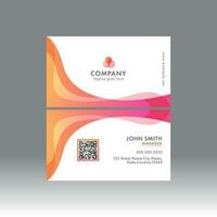 Abstract Business Or Visiting Card In Front And Back View. vector