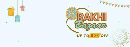 Rakhi Bazaar Header Or Banner Design In White Color. vector