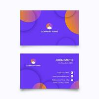 Front And Back Side Of Abstract Business Card Design. vector