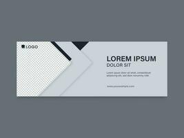 Business Banner Or Header Design With Copy Space In Gray And White Color. vector