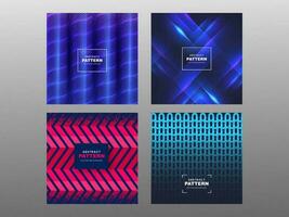 Modern Abstract Background In Four Color Options. vector