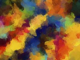 simple background with colorful oil paint brushes photo