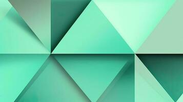 Abstract geometric background with triangles in green colors. 3d rendering. photo