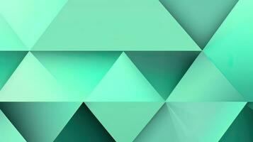 Abstract geometric background with triangles in green colors. 3d rendering. photo