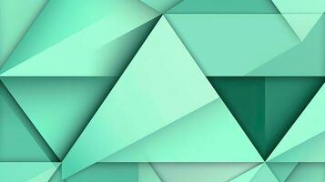 Abstract geometric background with triangles in green colors. 3d rendering. photo