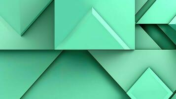 Abstract geometric background with triangles in green colors. 3d rendering. photo