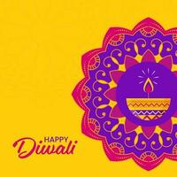 Happy Diwali Celebration Background With Colorful Rangoli Or Mandala Pattern. vector