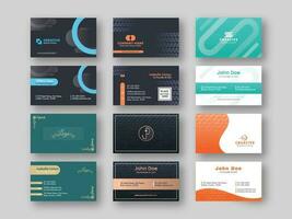 Abstract Business Or Visiting Card Set For Advertising. vector