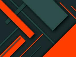 Abstract green and orange paper cut material pattern background. vector