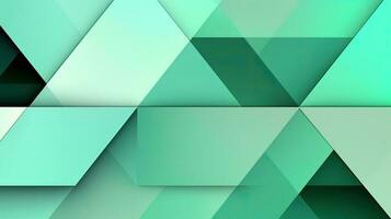 Abstract geometric background with triangles in green colors. 3d rendering. photo