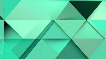 Abstract geometric background with triangles in green colors. 3d rendering. photo