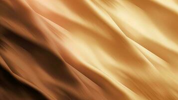 Gold satin fabric texture background. Closeup of rippled golden silk fabric. 3d render illustration photo