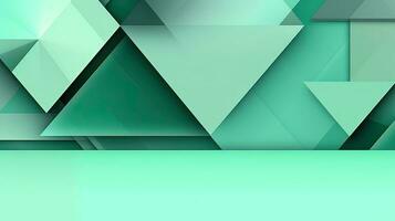 Abstract geometric background with triangles in green colors. 3d rendering. photo