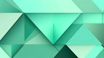 Abstract geometric background with triangles in green colors. 3d rendering. photo