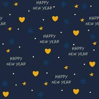 New Year Theme Pattern Background In Blue Color. vector