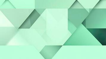 Abstract geometric background with triangles in green colors. 3d rendering. photo